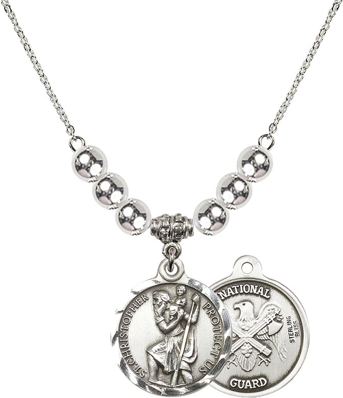 N32 Birthstone Necklace St. Christopher / Nat'l Guard